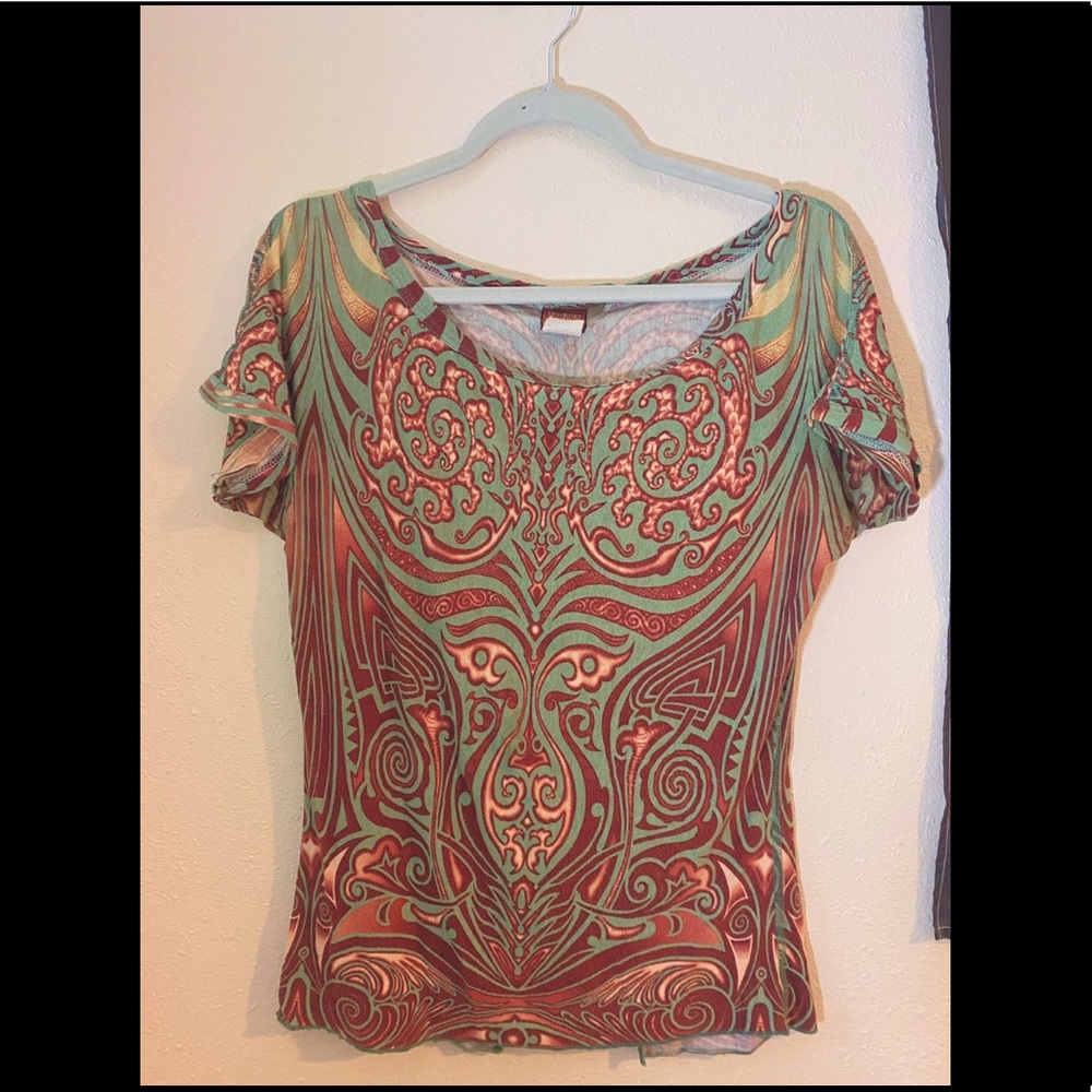 Vintage Paul Gaultier Māori tattoo top